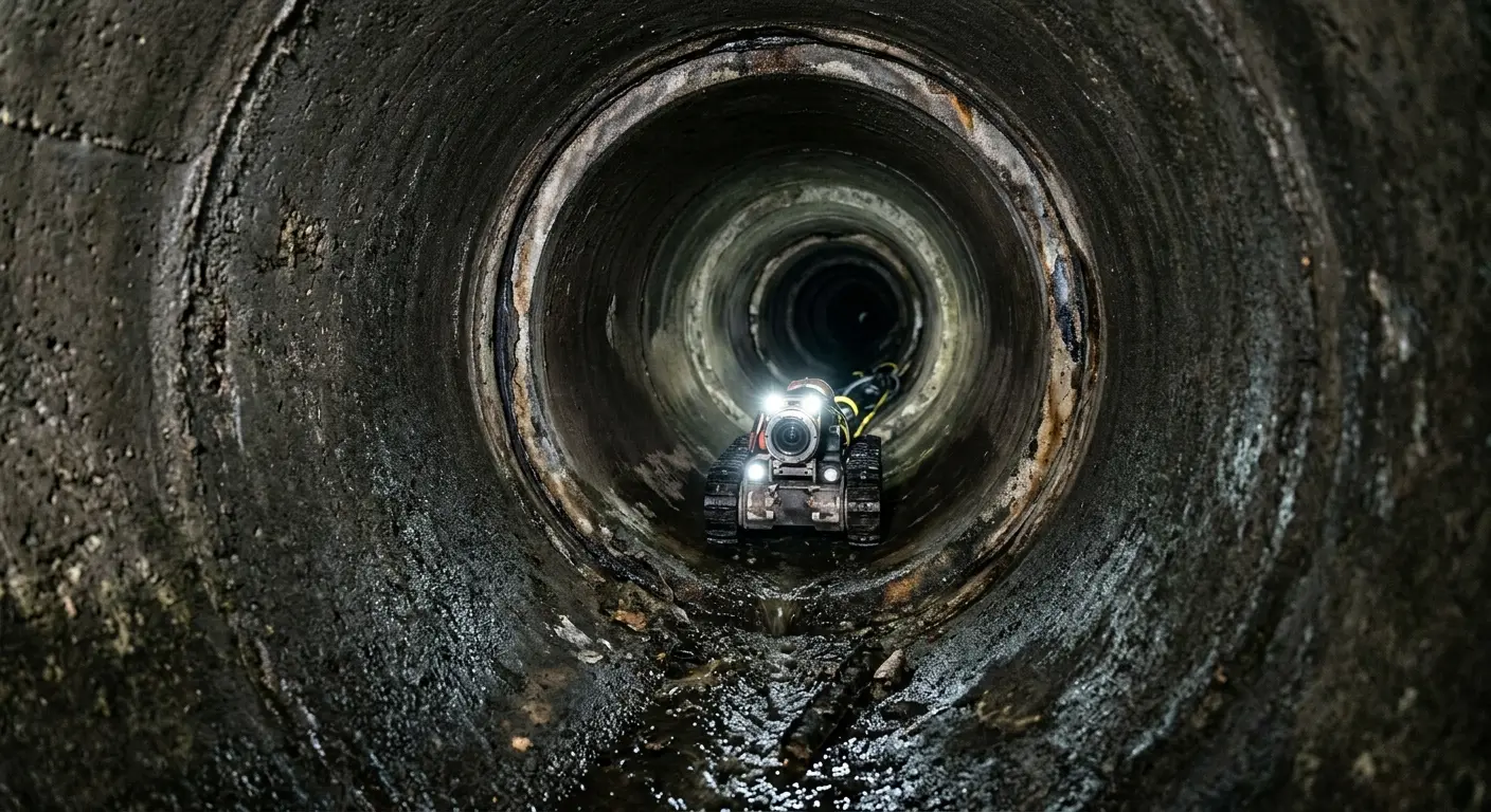 Robotic sewer camera inspecting pipe interior for Sewer Line Repair in Anacortes